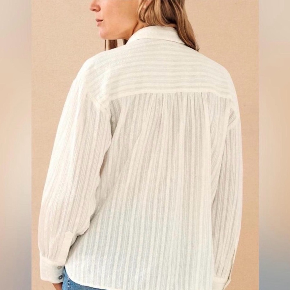 Faherty Olli Long Sleeve Button Front Henley Top. Size M (n3) - Picture 2 of 10
